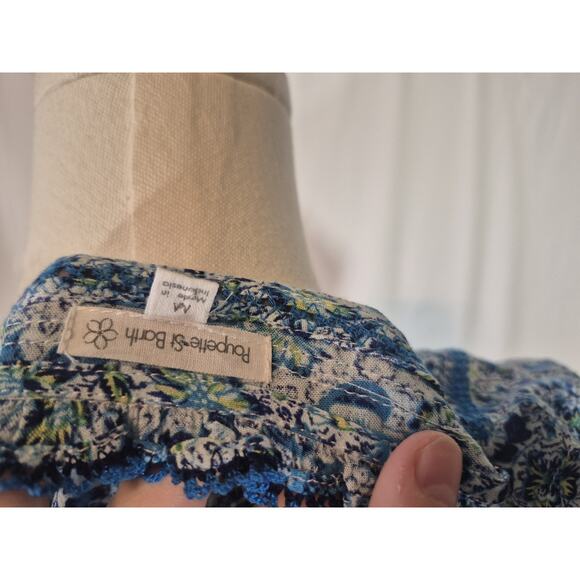 Poupette St. Barth Womens Estelle Blue Mayflower Mini Dress Medium - Picture 13 of 15